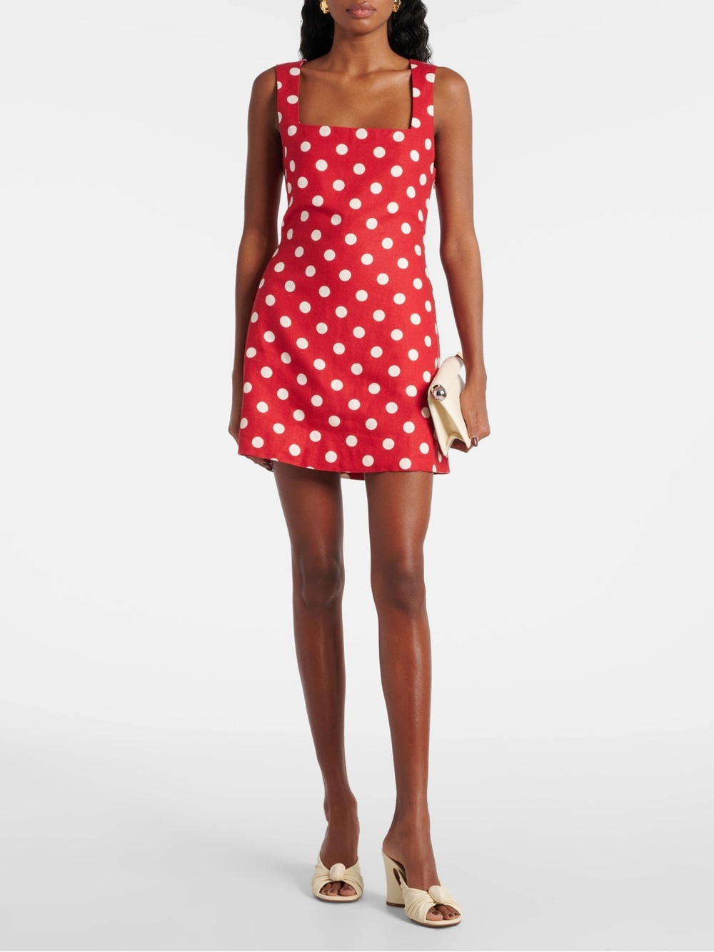 Posse Alice Polka-dot Linen Minidress Size 4